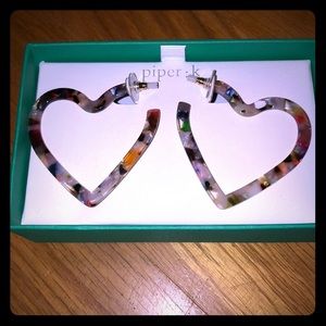 BNIB Piper K acrylic multicolored heart earrings